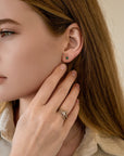 Delicate Emerald Stud Earrings 14k Gold