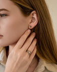 Delicate Emerald Stud Earrings in 14k Gold (Yellow, White or Rose Gold)