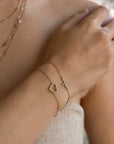 Diamond Heart Bracelet 14k Solid Gold