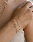 Diamond Heart Bracelet in 14k Gold