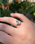Cushion Cut Moissanite Engagement Ring 14k Gold JULIET