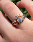 Pear Moissanite Monolith Ring 14k Gold, JASMINE 1 Ct. Pear Moissanite Engagement Ring