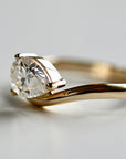 Pear Moissanite Monolith Ring 14k Gold, JASMINE 1 Ct. Pear Moissanite Engagement Ring