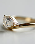 Pear Moissanite Monolith Ring 14k Gold, JASMINE 1 Ct. Pear Moissanite Engagement Ring - Melt'm Jewelry