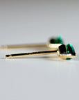 Genuine Marquise Emerald Earrings 14k Gold