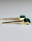 Genuine Marquise Emerald Earrings 14k Gold
