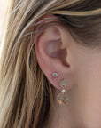 Double Disc Diamond Earrings Dangle