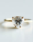 Heart Moissanite Ring 14k Gold, 1.3 Ct. Heart Moissanite Engagement Ring - Melt'm Jewelry
