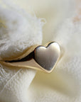 14k Solid Gold Heart Signet Ring For Women, Monogrammed Personalized Heart Ring