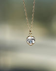 Heart White Topaz Charm or Necklace 14k Solid Gold - Melt'm Jewelry