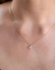 Heart White Topaz Charm or Necklace 14k Solid Gold - Melt'm Jewelry