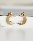 Diamond Moon Earrings 14k Solid Gold (SINGLE or PAIR) - Melt'm Jewelry