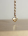 14k Gold Heart Charm or Necklace, Golden Solid Heart Charm