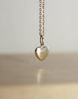 14k Gold Heart Charm or Necklace, Golden Solid Heart Charm - Melt'm Jewelry