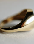 14k Solid Gold Round Signet Ring For Women, Monogrammed Personalized Ring
