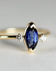 Marquise Blue Sapphire & Diamonds Ring
