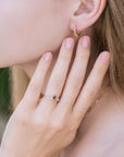 Rose Cut Pear Shape Salt and Pepper Diamond Ring 14k Yellow Gold - Melt'm Jewelry