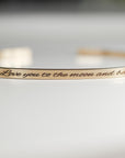 Gold Open Cuff Message Bracelet, Handwriting Inside or Outside