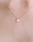 Heart White Topaz Charm or Necklace 14k Solid Gold - Melt'm Jewelry