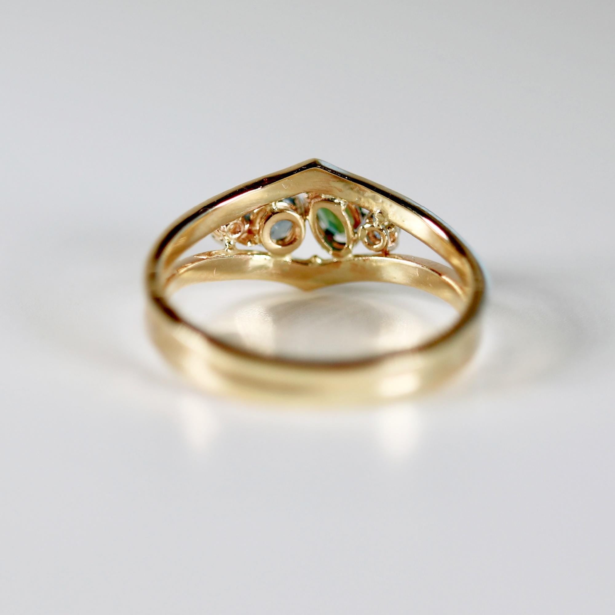 Sapphire Cluster Ring, Handmade Double Band Cocktail Ring