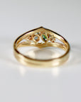Sapphire Cluster Ring, Handmade Double Band Cocktail Ring