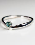 Montana Sapphire V Shaped Ring 14k White Gold