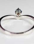 Montana Sapphire V Shaped Ring 14k White Gold