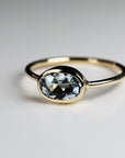 East West Aquamarine Ring 14k Solid Gold - Melt'm Jewelry