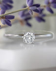 0.25ct Diamond Solitaire Ring 14K Solid White Gold - Melt'm Jewelry
