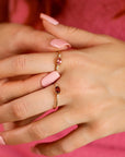 Pink Tourmaline Birthstone Ring 14k Solid Gold