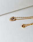 Gold Personalized Gothic Heart Necklace, Old English Letter Necklace