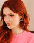 Extra Large Double Hoop Earrings, Silver or Gold Filled - Melt'm Jewelry