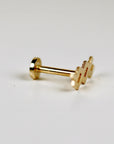 Zodiac Internally Threaded Flat Back Earrings 14k Solid Gold