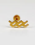 Zodiac Internally Threaded Flat Back Earrings 14k Solid Gold