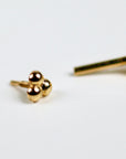 Trinity Internally Threaded Flat Back Earrings 14k Solid Gold