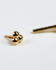 Trinity Internally Threaded Flat Back Earrings 14k Solid Gold