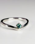 Montana Sapphire V Shaped Ring 14k White Gold