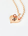Rose Gold Personalized Engraved Heart Necklace