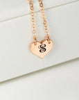 Rose Gold Personalized Engraved Heart Necklace - Melt'm Jewelry