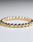 14k Solid Gold Beaded Ring, Skinny Hammered Beaded Stacking Ring - Melt'm Jewelry