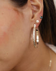 2 Inch Patterned Large Oval Hoop Earrings in Sterling Silver