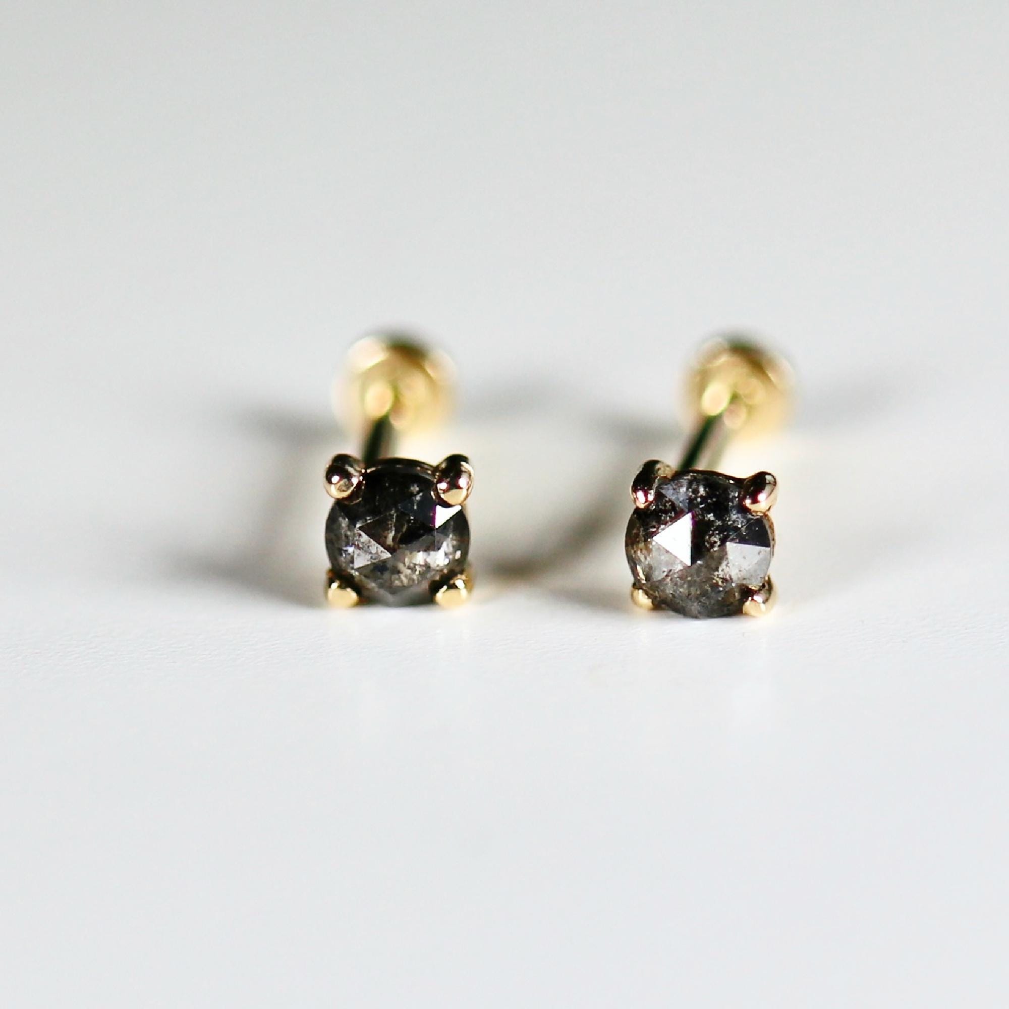 Earring Black Diamond Labret Stud Black Diamond Eye Matte Skull - Main Image