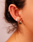 Zodiac Internally Threaded Flat Back Earrings 14k Solid Gold