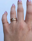 Set of 3 Gold Hammered Band Rings -Stacking Ring Set