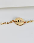 Personalized Initial Bracelet, Custom Engraved Disk Bracelet - Melt'm Jewelry