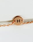 Personalized Initial Bracelet, Custom Engraved Disk Bracelet - Melt'm Jewelry