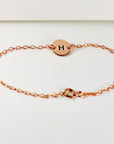 Personalized Initial Bracelet, Custom Engraved Disk Bracelet