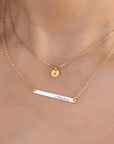 Engraved Skinny Gold Bar Necklace in Gold Filled or Sterling Silver - Melt'm Jewelry