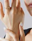 Mini Bubbles Ring 14k Solid Gold, Stacking Gold Band