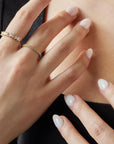 Mini Bubbles Ring 14k Solid Gold, Stacking Gold Band